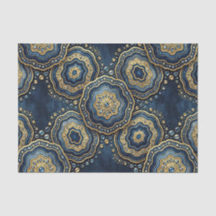 Luxury Decoupage   Navy Blue + Gold Agate Geode Tissue Paper
