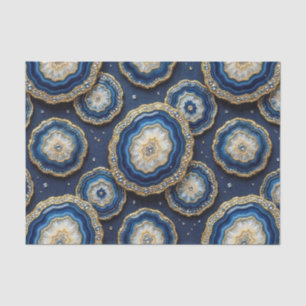 Luxury Decoupage   Navy Blue + Gold Agate Geode Tissue Paper
