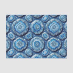 Luxury Decoupage   Ocean Blue + Gold Agate Geode Tissue Paper