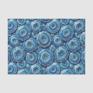 Luxury Decoupage   Ocean Blue + Gold Agate Geode Tissue Paper