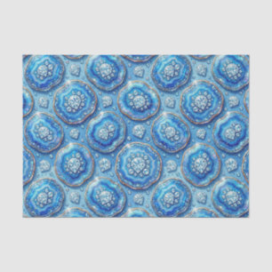 Luxury Decoupage   Ocean Blue + Gold Agate Geode Tissue Paper