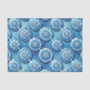 Luxury Decoupage   Ocean Blue + Gold Agate Geode Tissue Paper