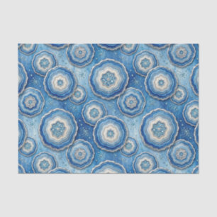 Luxury Decoupage Ocean Blue + Gold Agate Geode Tissue Paper