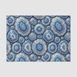Luxury Decoupage   Ocean Blue + Gold Agate Geode Tissue Paper