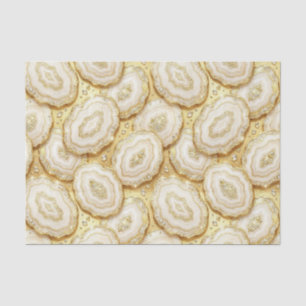 Luxury Decoupage White + Gold Agate Geode Tissue Paper