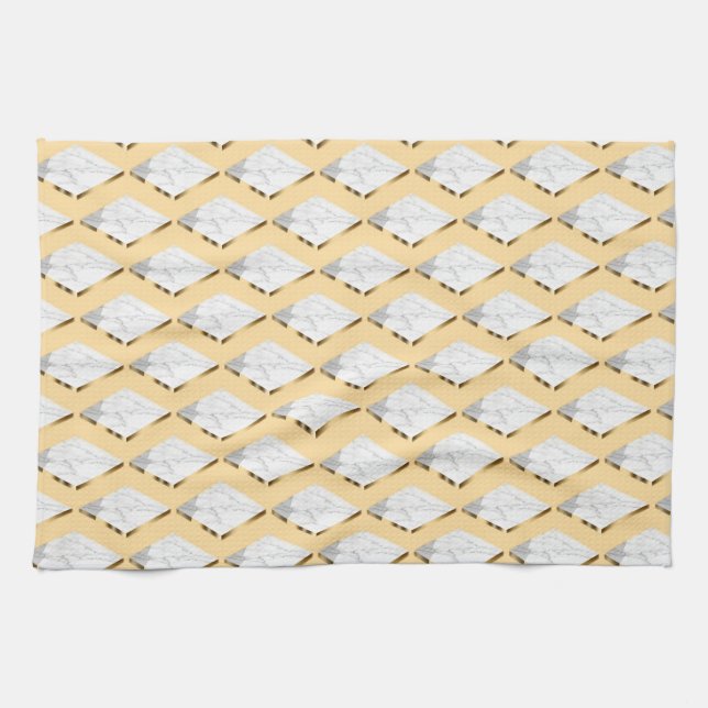 Luxury diamond composition gold edged marble slabs kitchen towel (Horizontal)