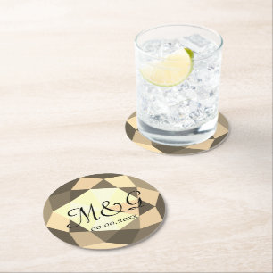 Luxury diamond gem stone custom wedding coasters