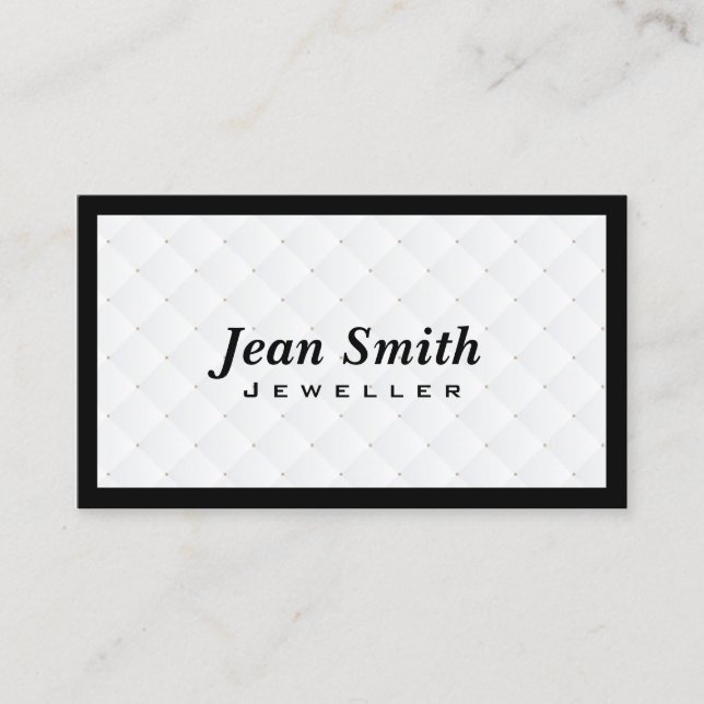 Luxury Diamond Quilt Jewellery Business Card (Front)