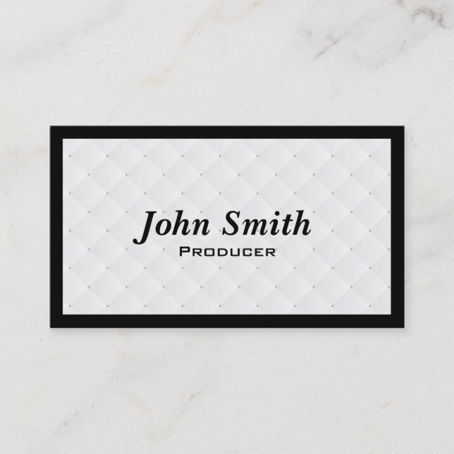 Luxury Diamond Quilt Producer Business Card (Front)