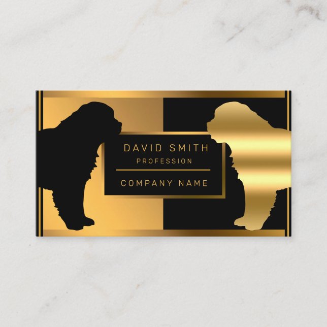 Luxury Dog Walker And Veterinarian Add Your Text Business Card (Front)