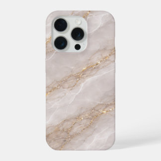 Luxury Dove Grey Marble with White Veins & Gold  iPhone 15 Pro Case