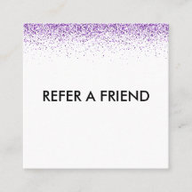 Luxury drips glitter purple Salon Referral Card