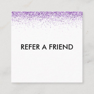 Luxury drips glitter purple Salon Referral Card