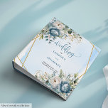 Luxury Dusty Blue Eucalyptus Gold Frame Wedding  Binder<br><div class="desc">✅ For matching items search 210W in my collections ✅ Keep your wedding memories beautifully organized with this elegant watercolor wedding binder, featuring dusty blue flowers, lush eucalyptus greenery, and a shimmering gold glitter frame. Designed with romance and sophistication in mind, this piece is perfect as a wedding planner, keepsake...</div>