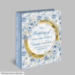 Luxury Dusty Blue Gold Glitter Wedding Album Binder<br><div class="desc">✅ For matching items search 192W in my collections ✅ Capture every special memory of your big day with our Wedding Ring Binder and Album Collection, featuring elegant dusty blue and pastel blue watercolor flowers accented by shimmering gold glitter ovals. Perfect for a modern, boho, or romantic wedding theme, these...</div>