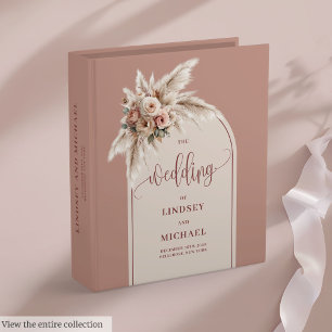 Luxury Dusty Pink Pampas Grass Wedding Binder