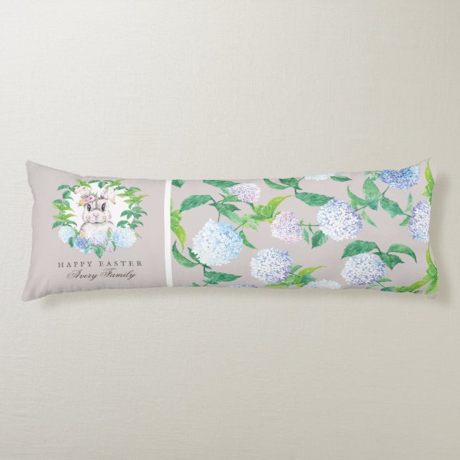 Luxury Easter Bunny Wreath Personalized Body Pillow (Front)