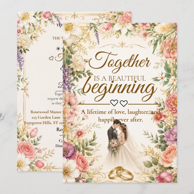 Luxury Editable Card for wedding invitation (Front/Back)