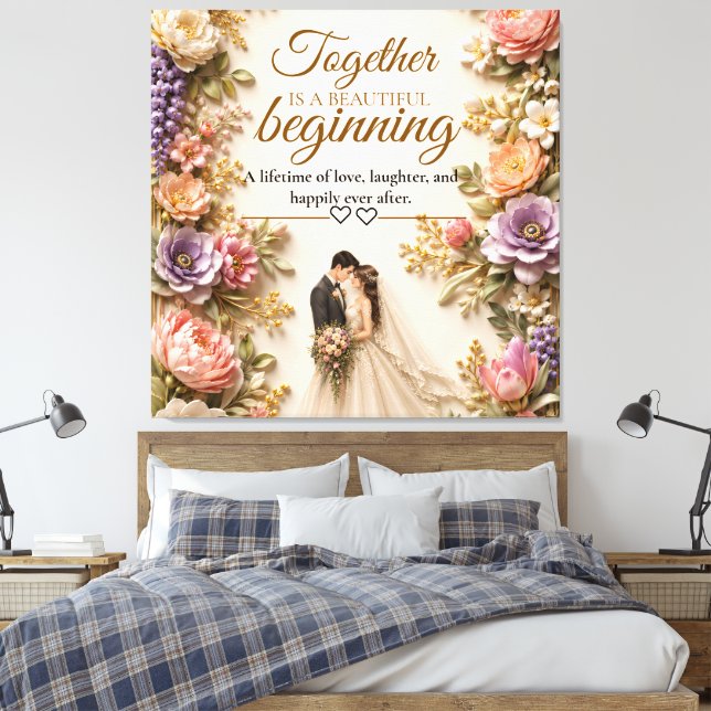 Luxury Editable Card for wedding invitation Canvas Print (Insitu(Bedroom))