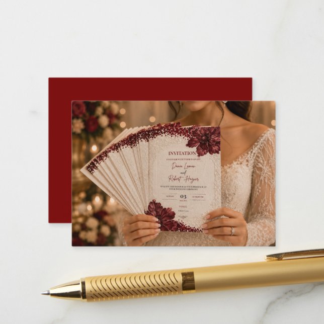 Luxury Editable Wedding Invite (Front/Back In Situ)