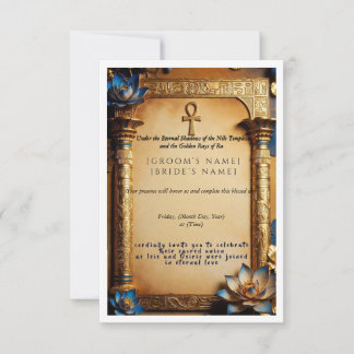 Luxury Egyptian Pharaoh Wedding Invitation | Golde