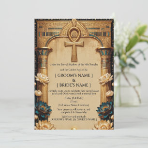 Luxury Egyptian Pharaoh Wedding Invitation   Golde