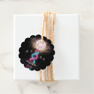 Luxury Electric Neon Floral Scalloped Gift Tags