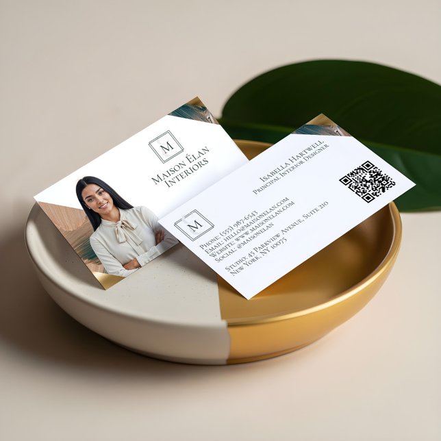 Luxury Elegant Abstract Interior Designer Photo Business Card (Luxury Elegant Abstract Interior Designer Photo Business Card)