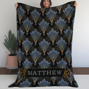 Luxury Elegant Art Trendy Deco Pattern Fleece Blanket