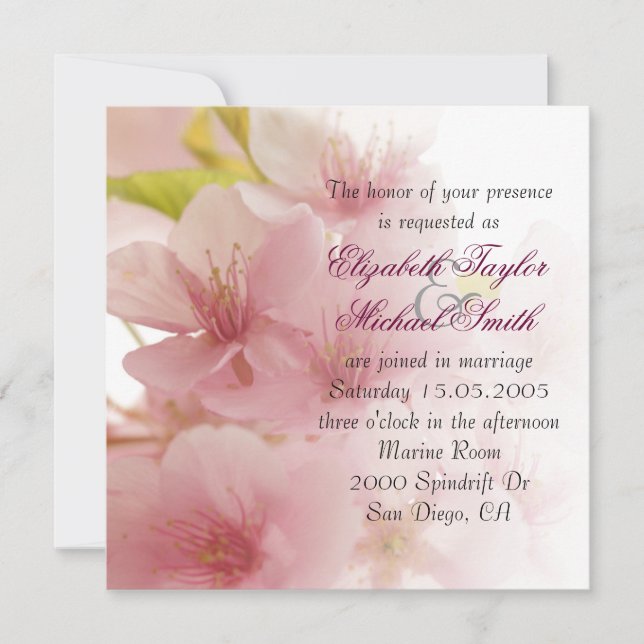 Luxury Elegant Bloom Spring Bouquet Wedding Invite (Front)