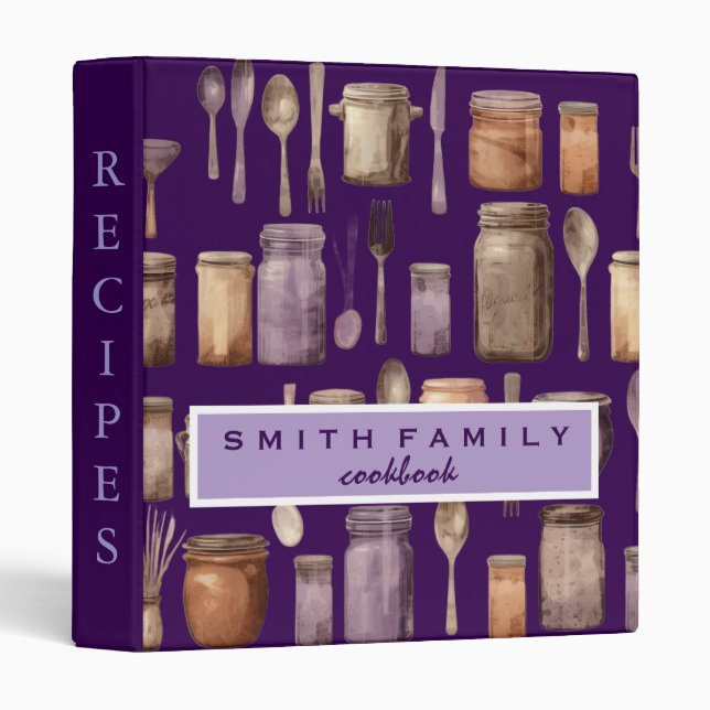 Luxury elegant  blush gold floral recipes binder (Front/Spine)