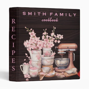 Luxury elegant blush gold floral recipes binder