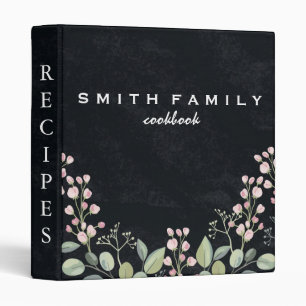 Luxury elegant blush gold floral recipes binder