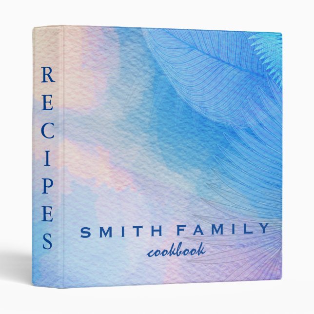 Luxury elegant  blush gold Pink recipes 3 Ring Bin Binder (Front/Spine)