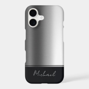 Luxury Elegant Brushed Metal Silver Grey