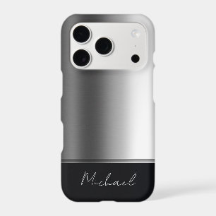 Luxury Elegant Brushed Metal Silver Grey