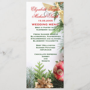 Luxury Elegant Christmas Winter Wedding Menu