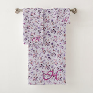 Luxury Elegant Floral (A-Z) Bath Towel Set