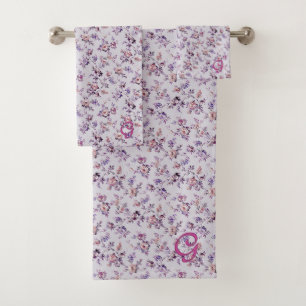 Luxury Elegant Floral (A-Z) Bath Towel Set