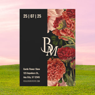 Luxury Elegant Floral Monogram Vintage Wedding Invitation