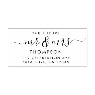 Luxury Elegant Future MR and MRS Script Modern Self-inking Stamp
