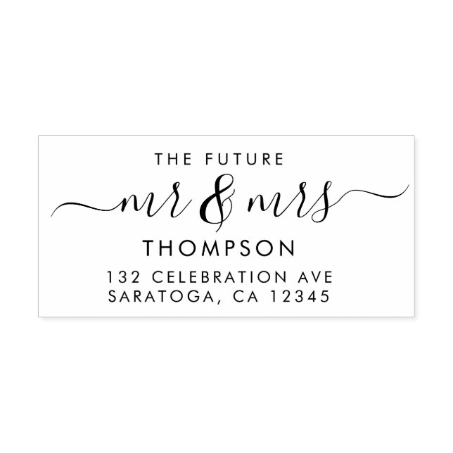 Luxury Elegant Future MR and MRS Script Modern Self-inking Stamp (Design)