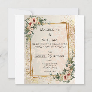 Luxury Elegant Garden Flowers Wedding Save The Date