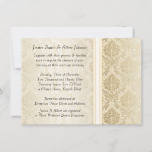 Luxury Elegant Gold Damask  Wedding Invite