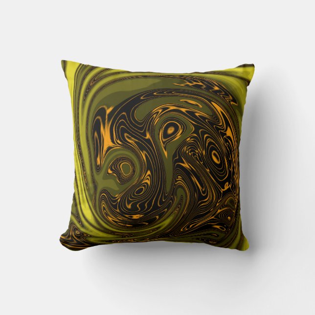 Luxury Elegant Gold Dragon Horse Abstract Throw Pillow (Front)