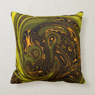 Luxury Elegant Gold Dragon Horse Abstract Throw Pillow