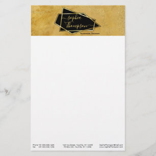 Luxury Elegant Gold Glitter Marble Script Stationery