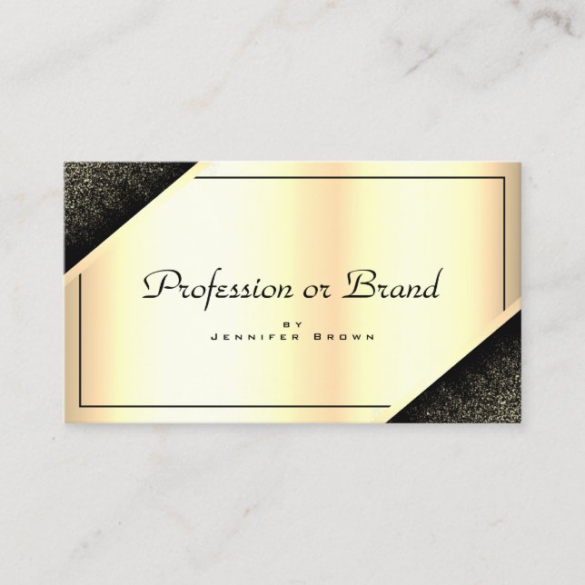 Luxury Elegant Gold Gradient Shimmer Opening Hours Business Card (Front)