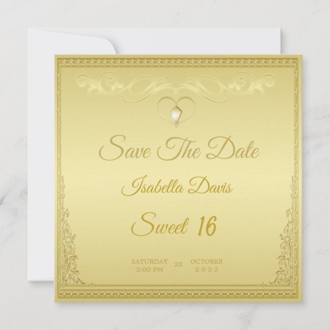 Luxury Elegant gold ornate corner border  Invitati Invitation (Front)