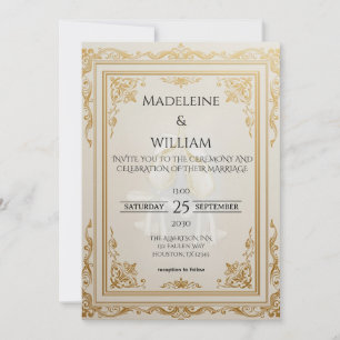 Luxury Elegant Gold Wedding Invitation
